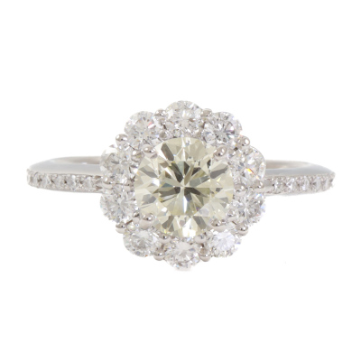 1.00ct Centre Diamond Halo Ring