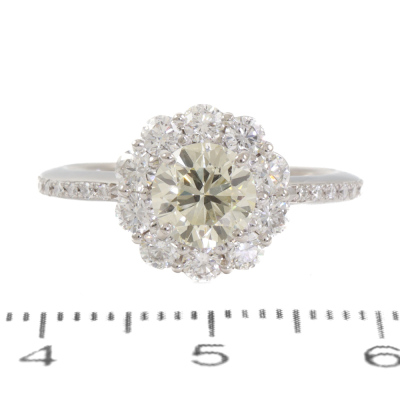 1.00ct Centre Diamond Halo Ring - 2