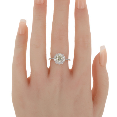 1.00ct Centre Diamond Halo Ring - 6