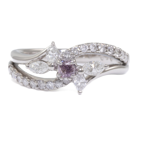 0.14ct Fancy Pinkish Purple Diamond Ring