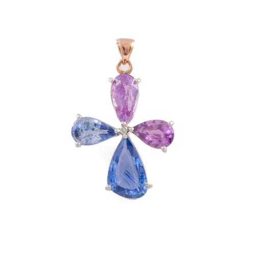 Ceylon Sapphire and Diamond Pendant