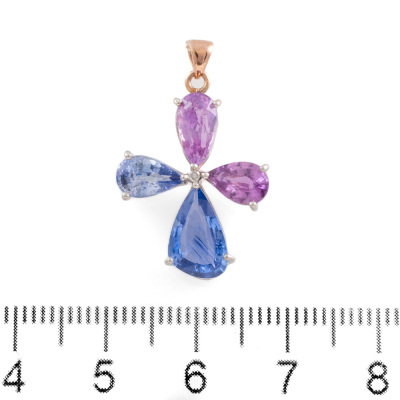 Ceylon Sapphire and Diamond Pendant - 2