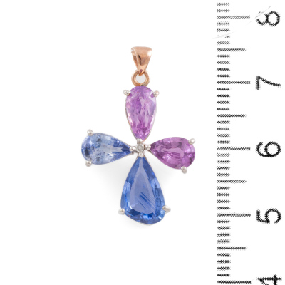 Ceylon Sapphire and Diamond Pendant - 3