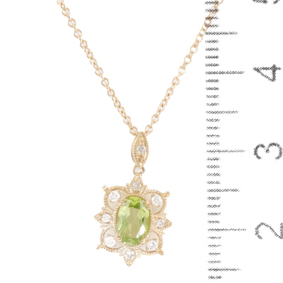 0.47ct Peridot and Diamond Pendant - 2