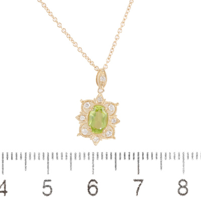 0.47ct Peridot and Diamond Pendant - 3