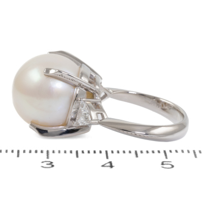 13.6mm South Sea Pearl & Diamond Ring - 3