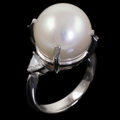 13.6mm South Sea Pearl & Diamond Ring - 5