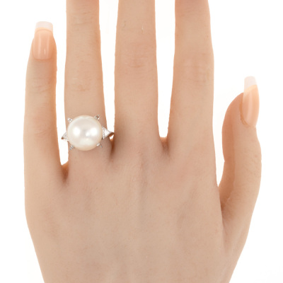 13.6mm South Sea Pearl & Diamond Ring - 6