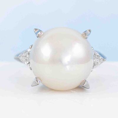 13.6mm South Sea Pearl & Diamond Ring - 7