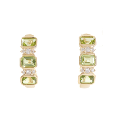 1.44ct Peridot and Diamond Earrings