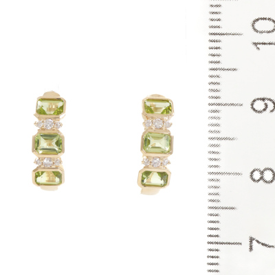 1.44ct Peridot and Diamond Earrings - 4