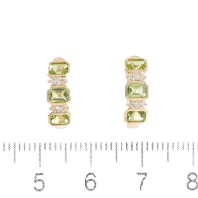 1.44ct Peridot and Diamond Earrings - 5