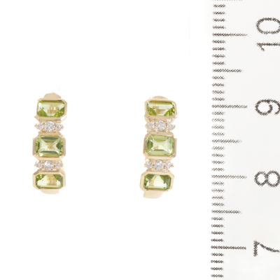 1.44ct Peridot and Diamond Earrings - 6