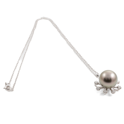 13.5 Tahitian Pearl and Diamond Pendant - 6