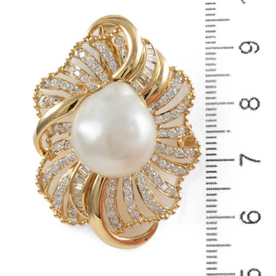 16.1x14.8mm South Sea Pearl Brooch - 3