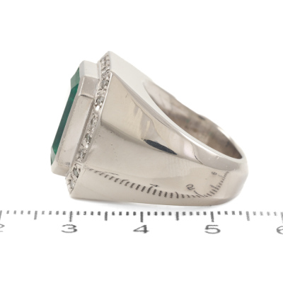 1.08ct Emerald and Diamond Mens Ring - 3