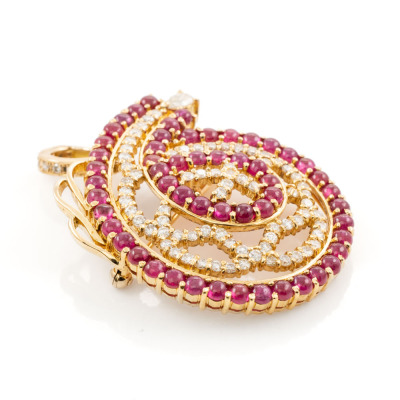 7.49ct Ruby and Diamond brooch - 6