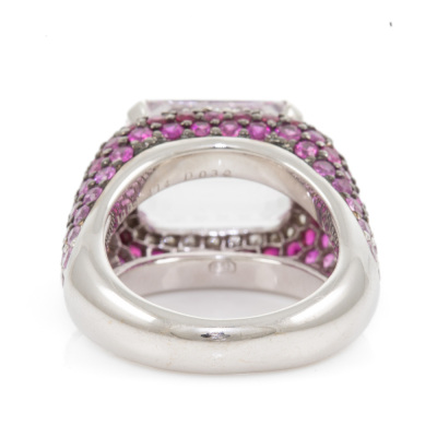 10.04ct Kunzite & 4.14ct Sapphire Ring - 4