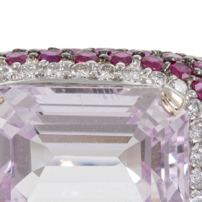 10.04ct Kunzite & 4.14ct Sapphire Ring - 7