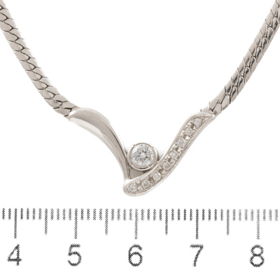 0.30ct Diamond & Platinum Necklace 18.9g - 2