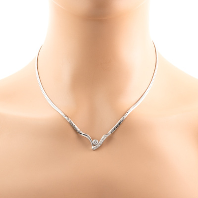 0.30ct Diamond & Platinum Necklace 18.9g - 5