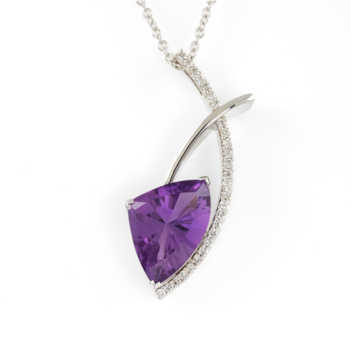 5.78ct Amethyst and Diamond Pendant