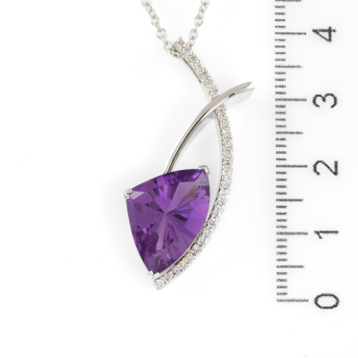 5.78ct Amethyst and Diamond Pendant - 3