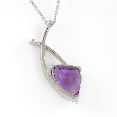 5.78ct Amethyst and Diamond Pendant - 4