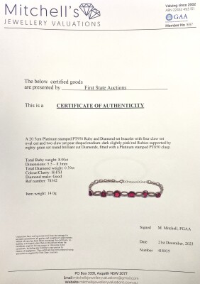 8.00ct Ruby & 0.39ct Diamond Bracelet - 4