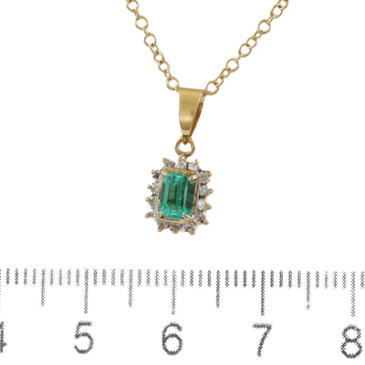 0.36ct Emerald and Diamond Pendant - 2