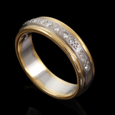 0.25ct Two Tone Diamond Mens Ring - 5