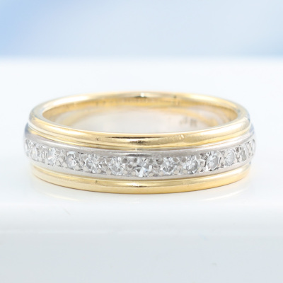 0.25ct Two Tone Diamond Mens Ring - 7