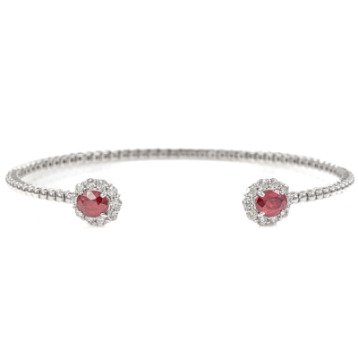 1.06ct Ruby and Diamond Open Bangle