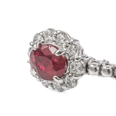 1.06ct Ruby and Diamond Open Bangle - 5