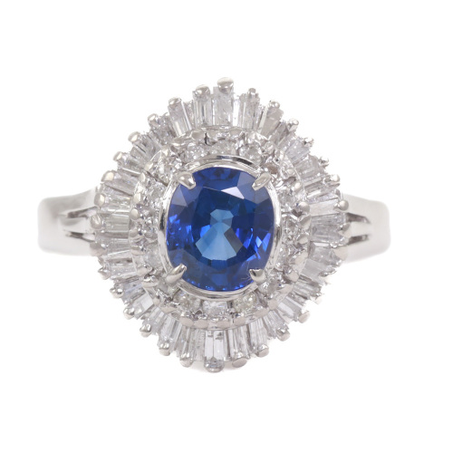 1.31ct Sri Lankan Sapphire & Diamond Ring