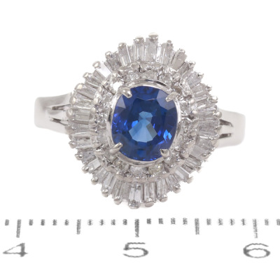 1.31ct Sri Lankan Sapphire & Diamond Ring - 2