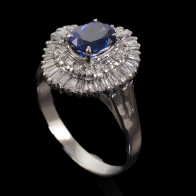 1.31ct Sri Lankan Sapphire & Diamond Ring - 6