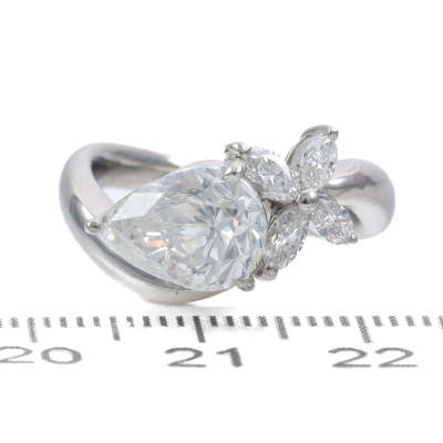 2.62ct Pear shape Diamond Ring GSL G - 7