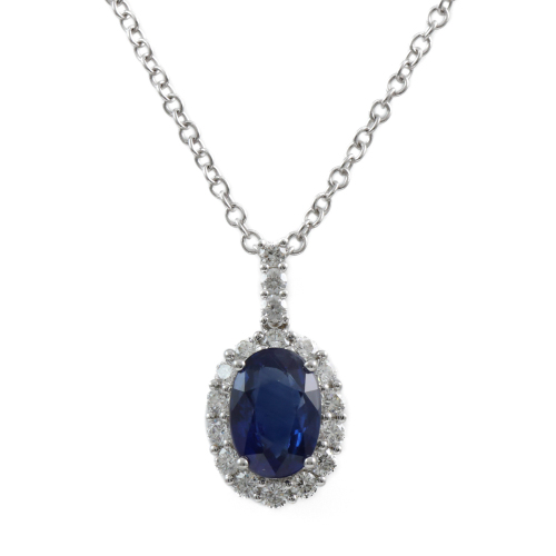 2.08ct Sapphire and Diamond Pendant