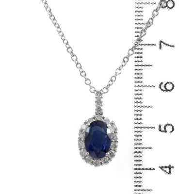 2.08ct Sapphire and Diamond Pendant - 3