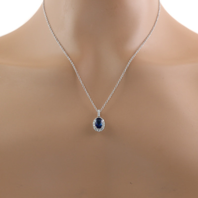 2.08ct Sapphire and Diamond Pendant - 5