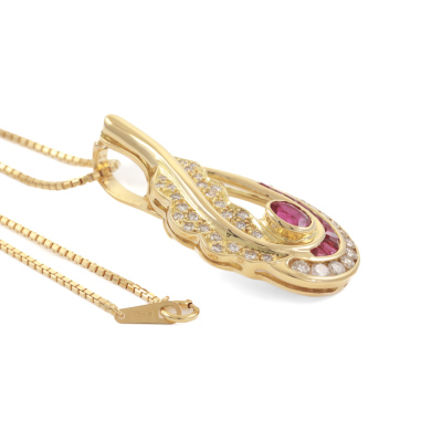 1.21ct Ruby & Diamond Pendant / Enhancer - 5