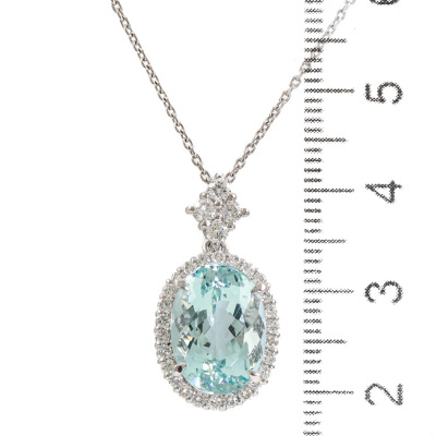 5.07ct Aquamarine and Diamond Necklace - 2