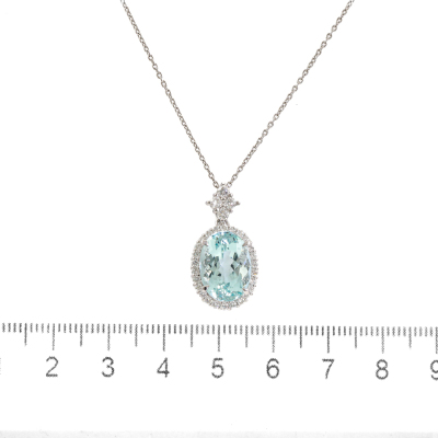 5.07ct Aquamarine and Diamond Necklace - 4