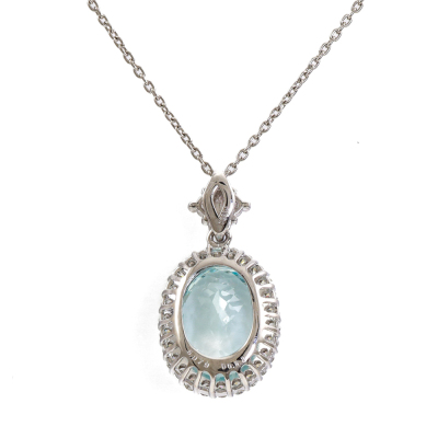 5.07ct Aquamarine and Diamond Necklace - 6