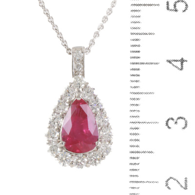 2.06ct Unheated Ruby & Diamond Pendant - 4