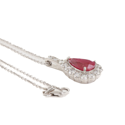 2.06ct Unheated Ruby & Diamond Pendant - 6