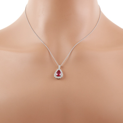 2.06ct Unheated Ruby & Diamond Pendant - 7