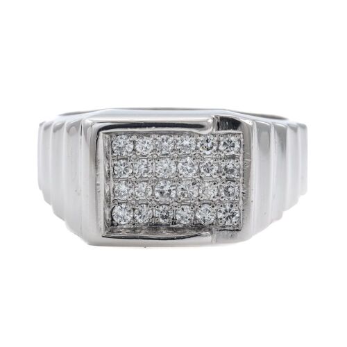 Mens Platinum Ring Diamond 0.47ct 21.5g