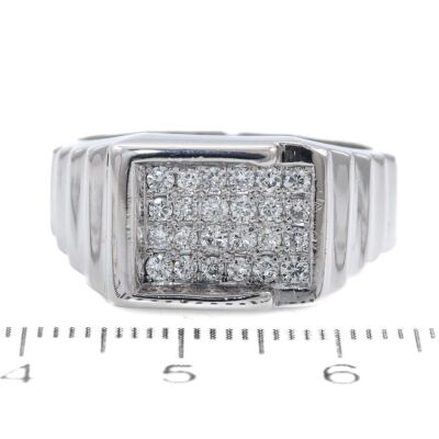 Mens Platinum Ring Diamond 0.47ct 21.5g - 2